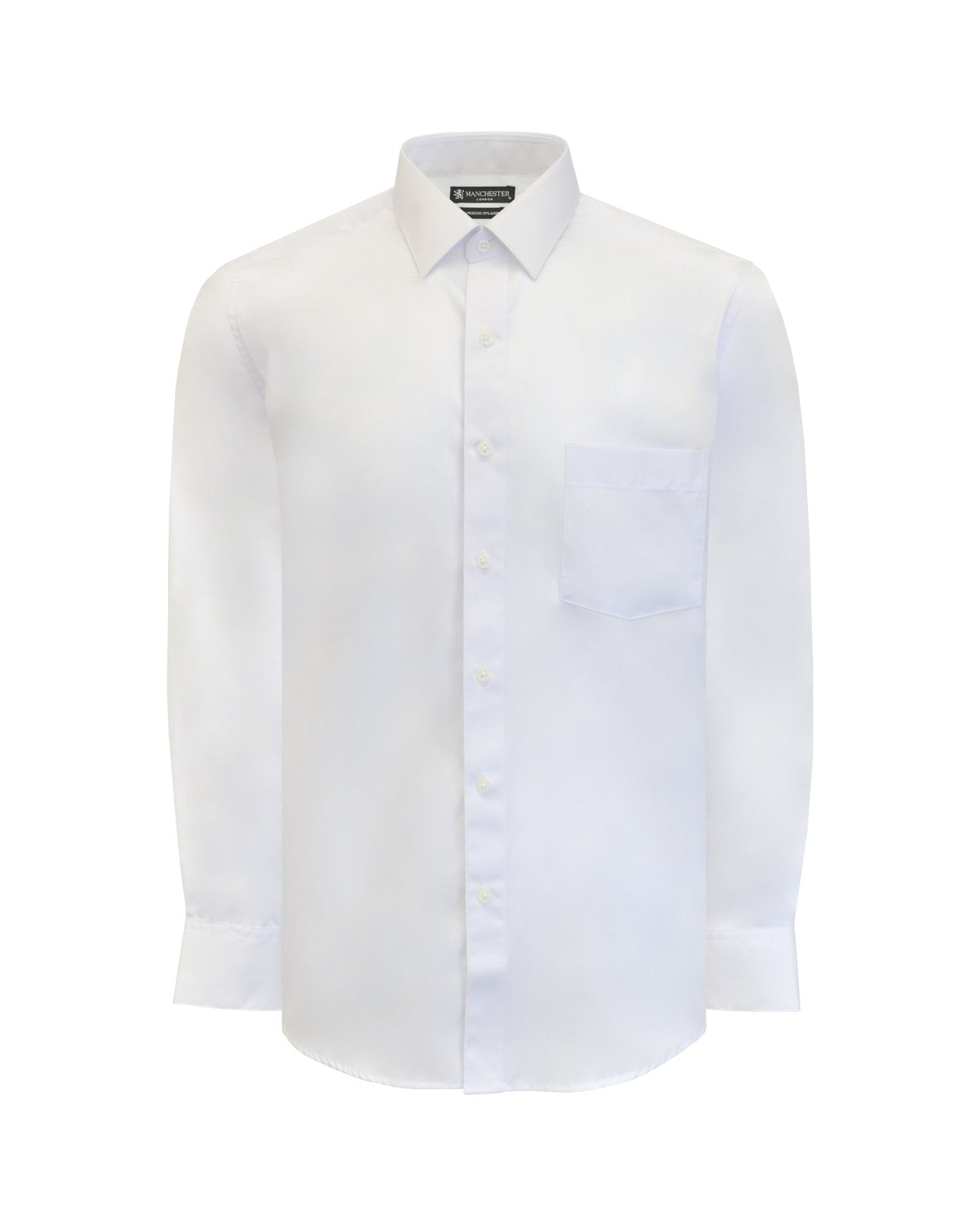Manchester Camisa de Vestir Lisa Poliéster y Algodón Manga Larga - Manchester