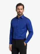 Manchester Camisa de Vestir Lisa Poliéster y Algodón Manga Larga - Manchester