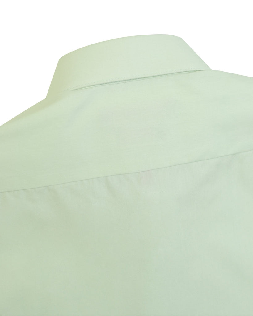 Manchester Camisa de Vestir Lisa Slim Fit con Puño Convertible y Un Bolsillo Mezcla Algodón - Manchester