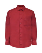 Manchester Camisa de Vestir Lisa Slim Fit con Puño Convertible y Un Bolsillo Mezcla Algodón - Manchester