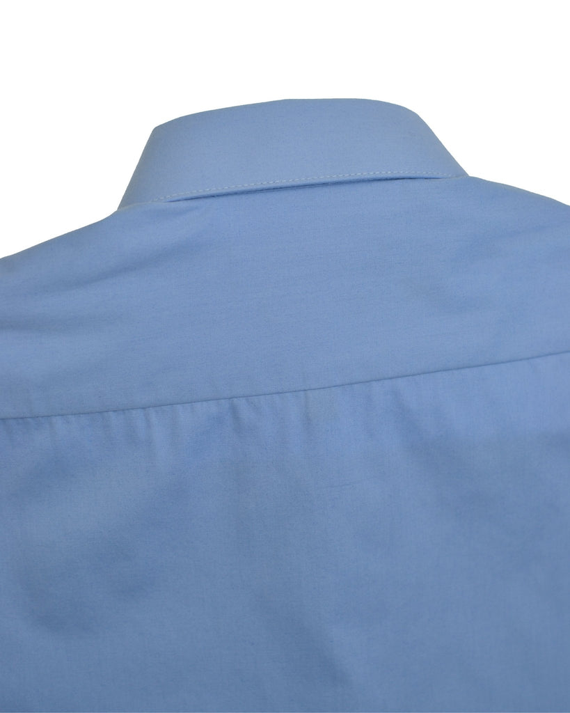 Manchester Camisa de Vestir Lisa Slim Fit con Puño Convertible y Un Bolsillo Mezcla Algodón - Manchester