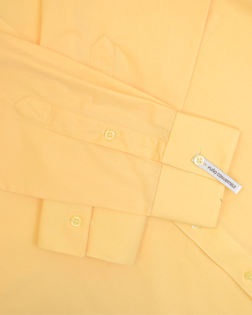 Manchester Camisa de Vestir Lisa Slim Fit con Puño Convertible y Un Bolsillo Mezcla Algodón - Manchester