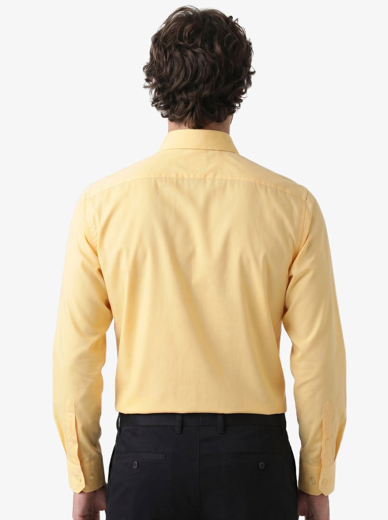 Manchester Camisa de Vestir Lisa Slim Fit con Puño Convertible y Un Bolsillo Mezcla Algodón color trigo para hombre