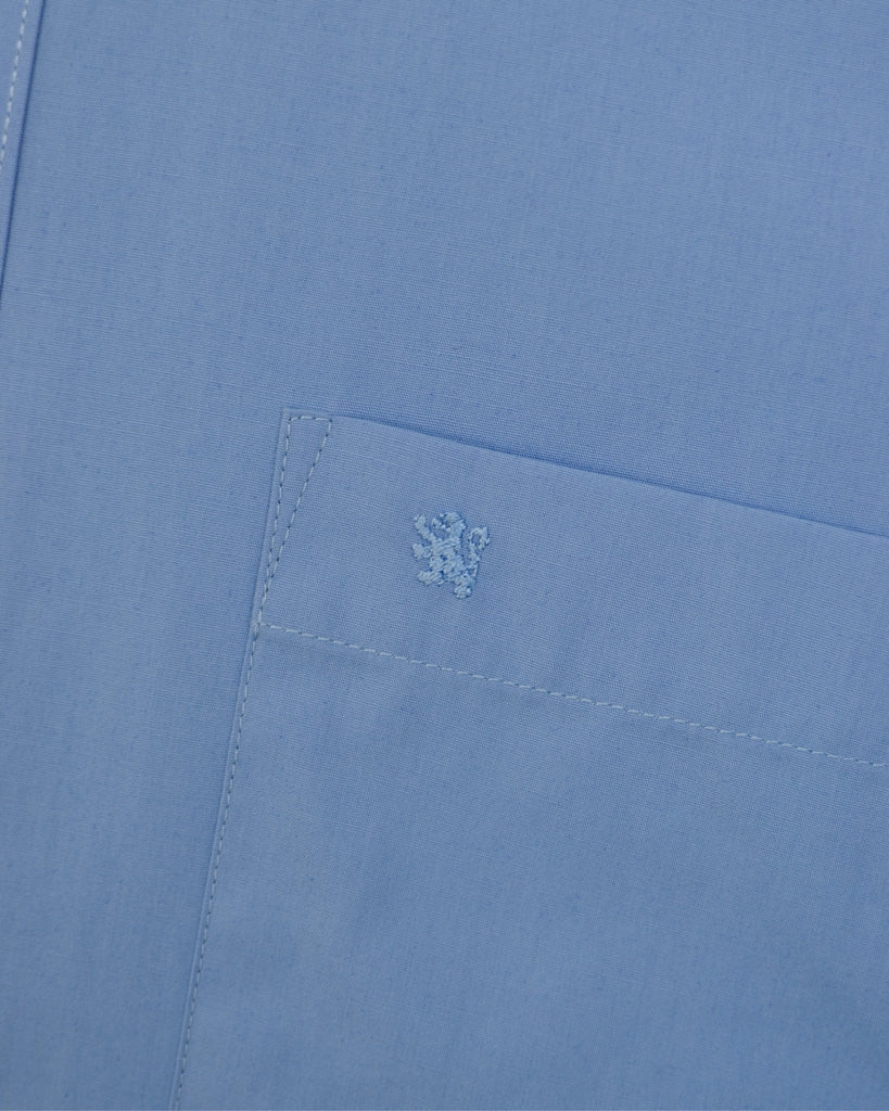 Manchester Camisa de Vestir Lisa Slim Fit con Puño Convertible y Un Bolsillo Mezcla Algodón - Manchester