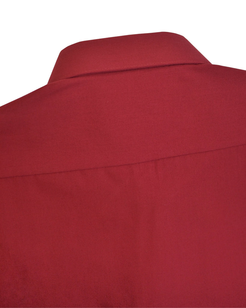 Manchester Camisa de Vestir Lisa Slim Fit con Puño Convertible y Un Bolsillo Mezcla Algodón - Manchester