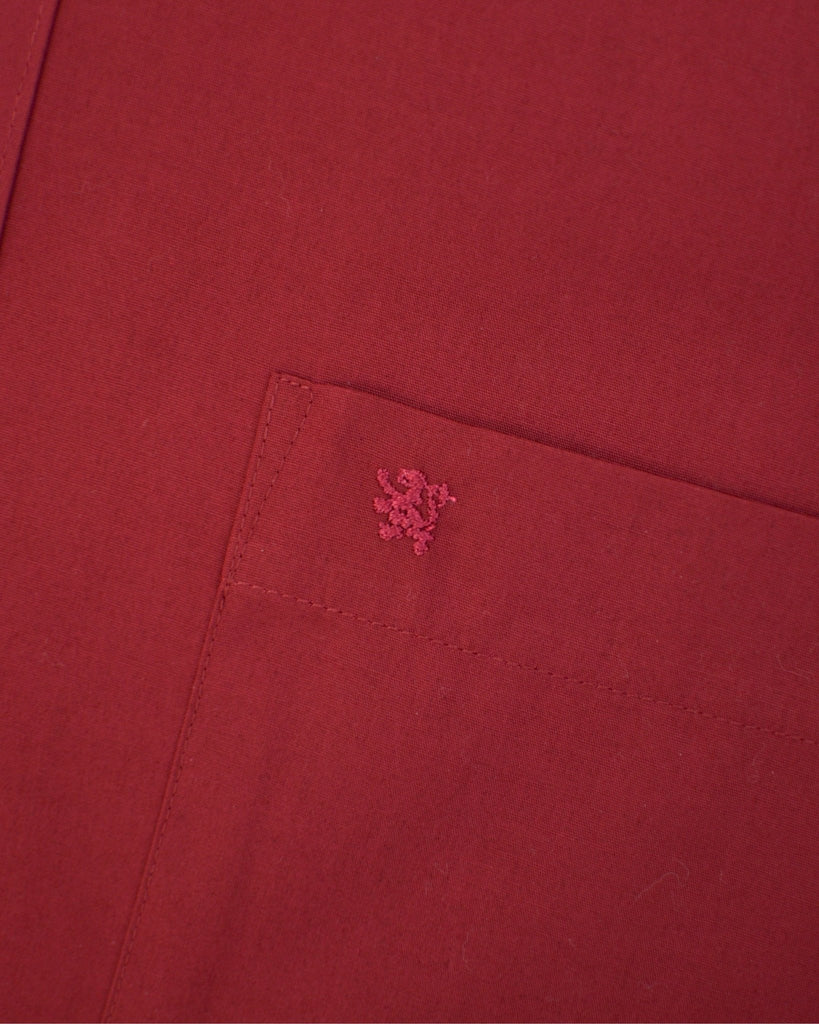 Manchester Camisa de Vestir Lisa Slim Fit con Puño Convertible y Un Bolsillo Mezcla Algodón - Manchester