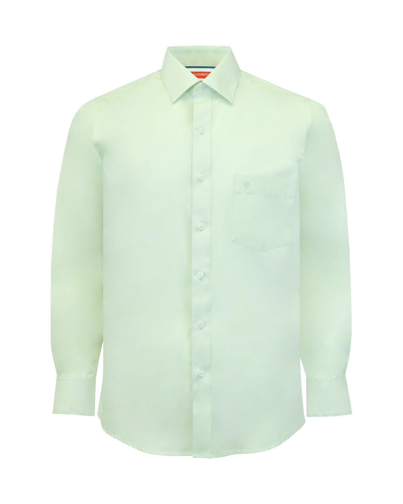 Manchester Camisa de Vestir Lisa Slim Fit con Puño Convertible y Un Bolsillo Mezcla Algodón - Manchester