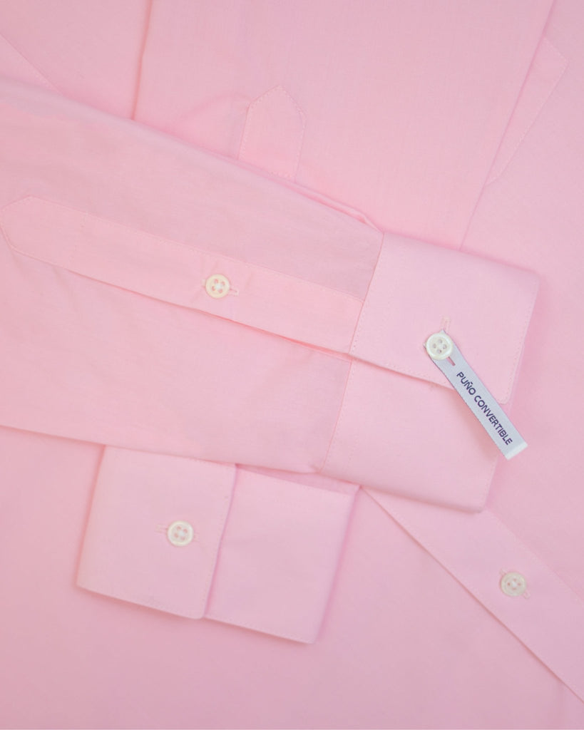 Manchester Camisa de Vestir Lisa Slim Fit con Puño Convertible y Un Bolsillo Mezcla Algodón - Manchester