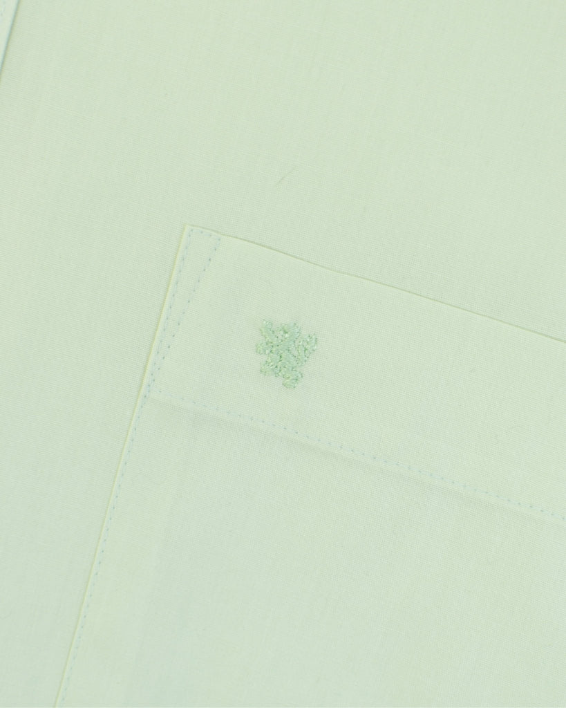 Manchester Camisa de Vestir Lisa Slim Fit con Puño Convertible y Un Bolsillo Mezcla Algodón - Manchester