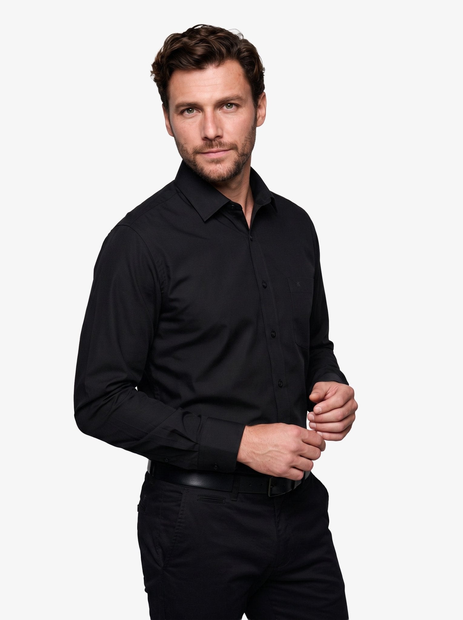 Manchester Camisa de Vestir Mezcla de Algodón y Poliéster - Cuello Ajustable - Manchester