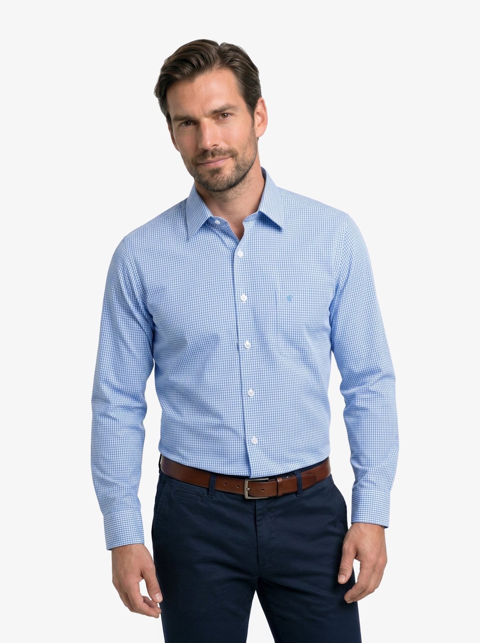 Manchester Camisa de Vestir Microcuadro Slim Fit - Manchester
