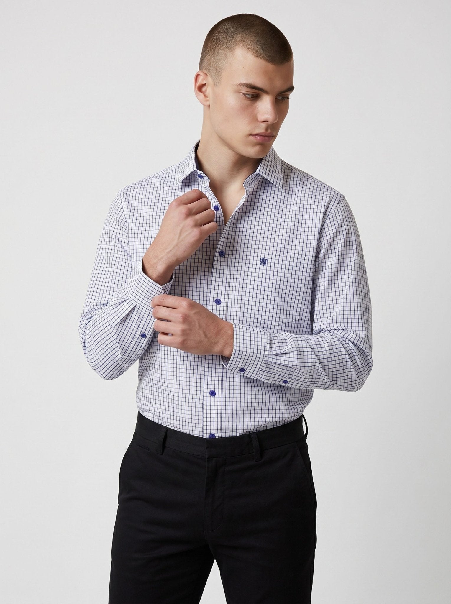 Manchester Camisa de Vestir Rayas Finas Slim Fit - Manchester