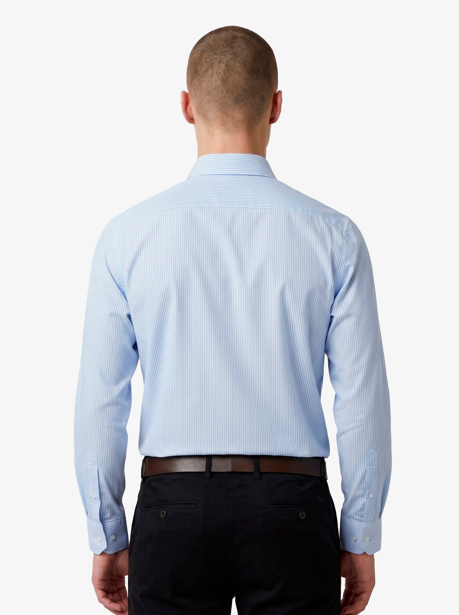 Manchester Camisa de Vestir Regular Fit a Rayas color celeste para hombre
