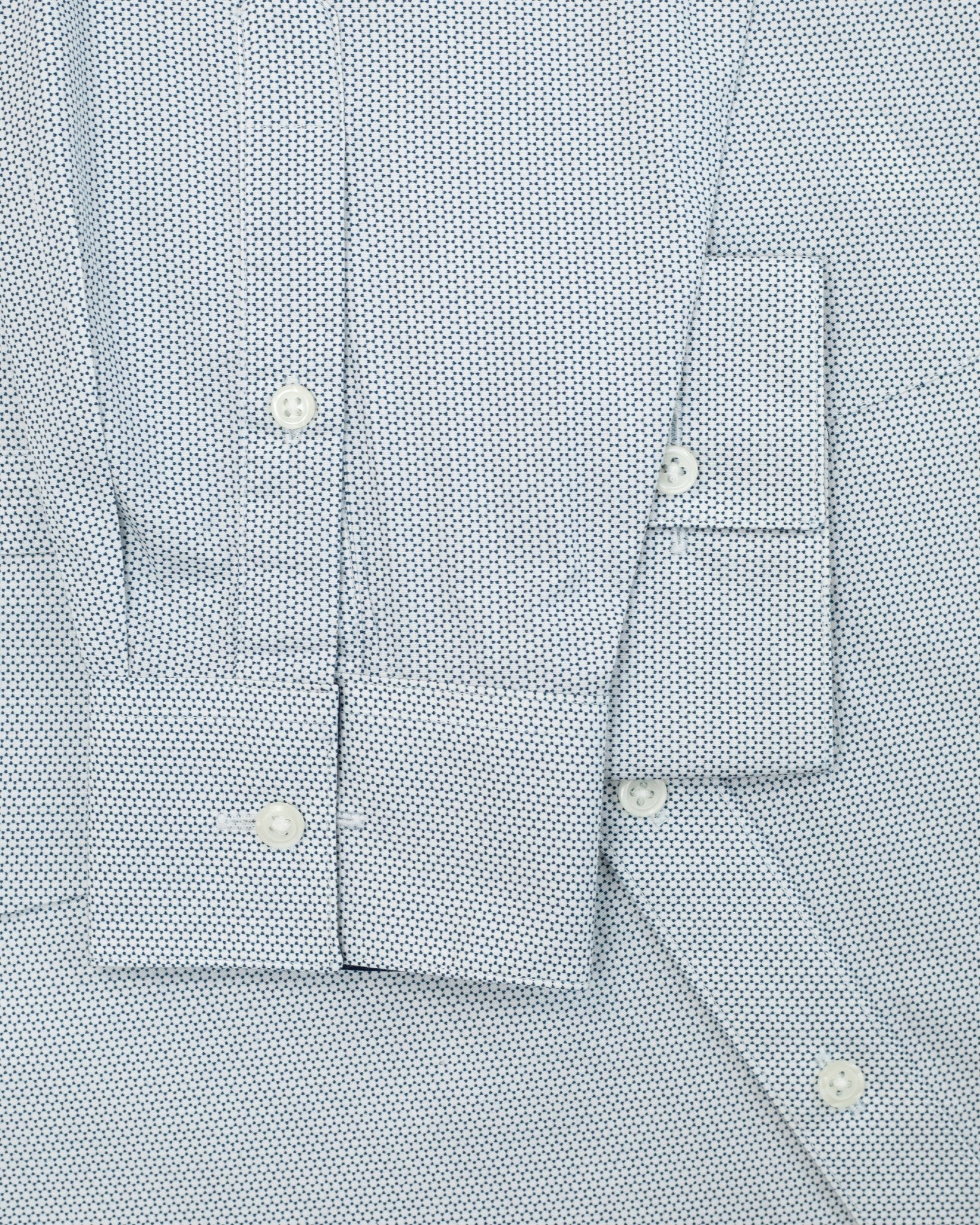 Manchester Camisa de Vestir Regular Fit con Diseño de Círculos Pequeños en Algodón y Puño Convertible - Manchester