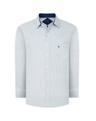 Manchester Camisa de Vestir Regular Fit con Diseño de Círculos Pequeños en Algodón y Puño Convertible - Manchester