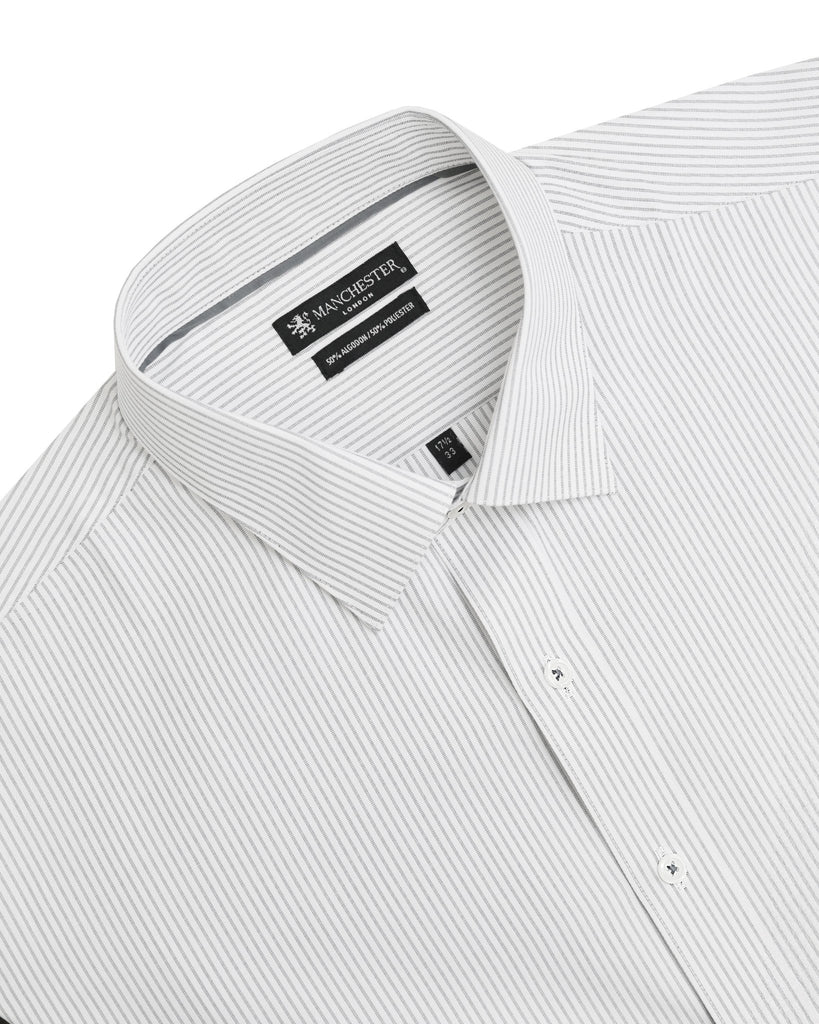 Manchester Camisa de Vestir Regular Fit con Rayas en Algodón y Poliéster - Manchester