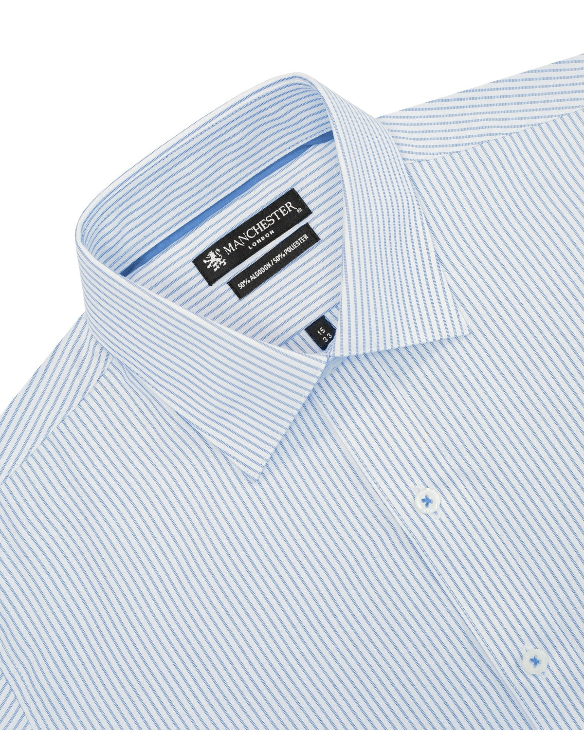 Manchester Camisa de Vestir Regular Fit con Rayas en Algodón y Poliéster - Manchester
