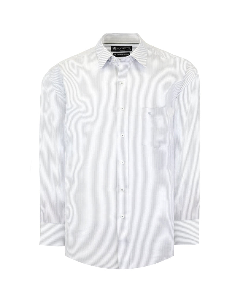 Manchester Camisa de Vestir Regular Fit con Rayas en Algodón y Poliéster - Manchester
