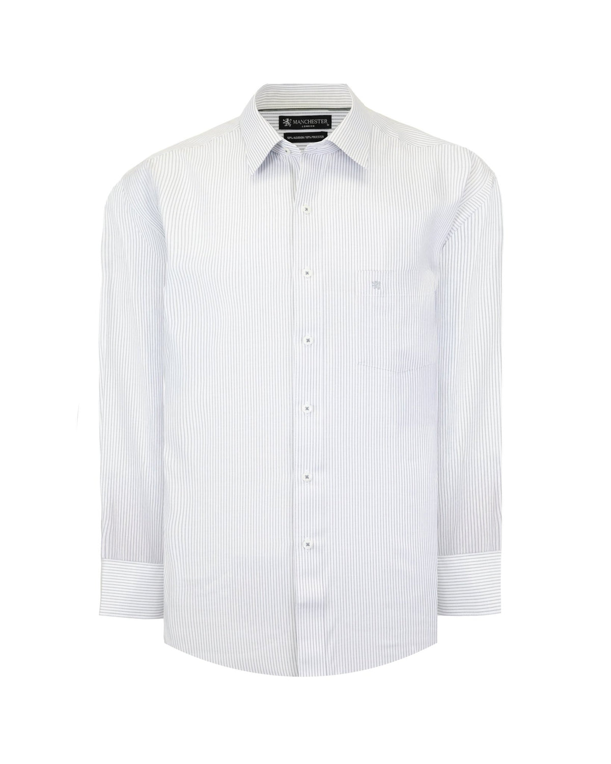 Manchester Camisa de Vestir Regular Fit con Rayas en Algodón y Poliéster - Manchester