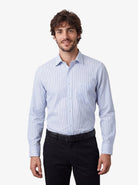 Manchester Camisa de Vestir Regular Fit con Rayas en Algodón y Poliéster - Manchester