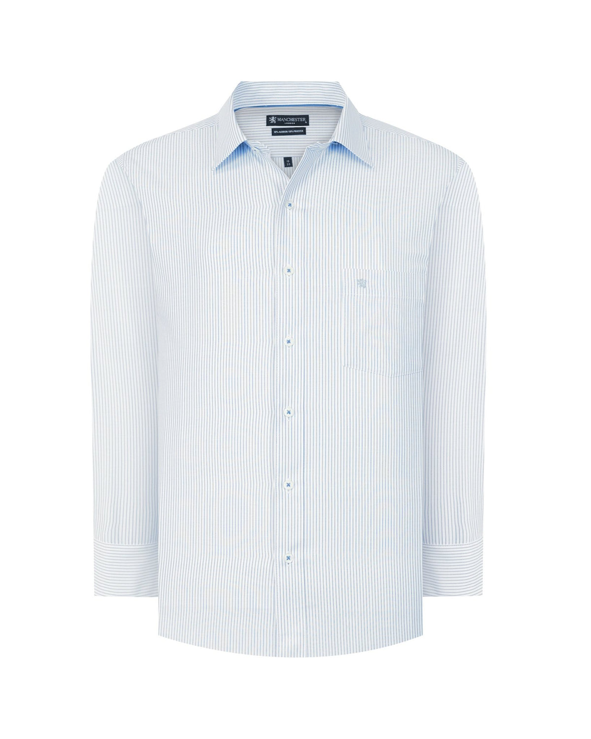 Manchester Camisa de Vestir Regular Fit con Rayas en Algodón y Poliéster - Manchester