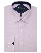Manchester Camisa de Vestir Regular Fit Estampado de Cuadros Pequeños en Algodón - Poliéster - Manchester