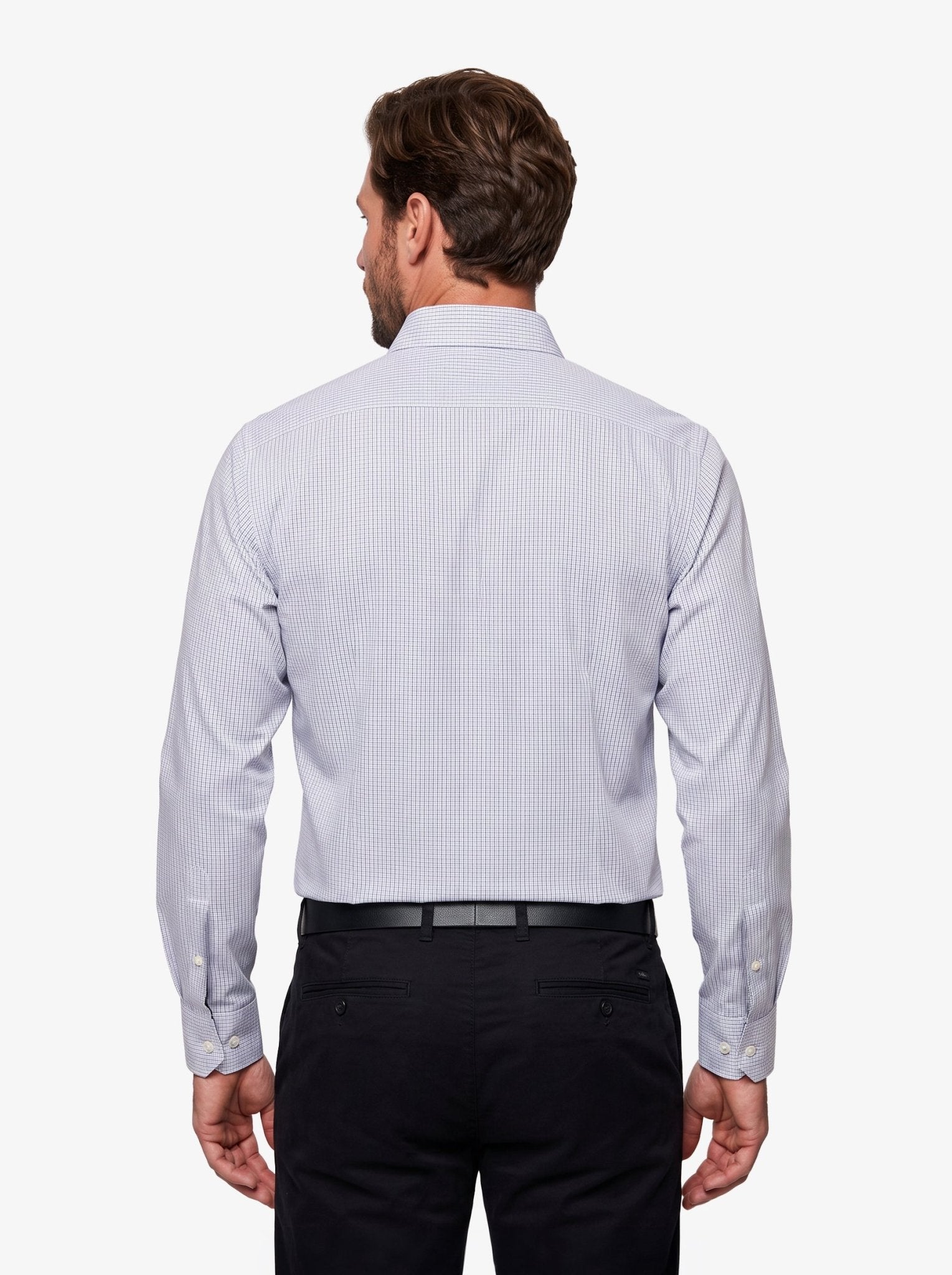 Manchester Camisa de Vestir Regular Fit Estampado de Cuadros Pequeños en Algodón-Poliéster - Manchester