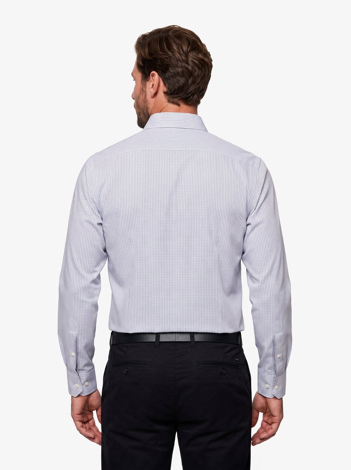 Manchester Camisa de Vestir Regular Fit Estampado de Cuadros Pequeños en Algodón-Poliéster - Manchester