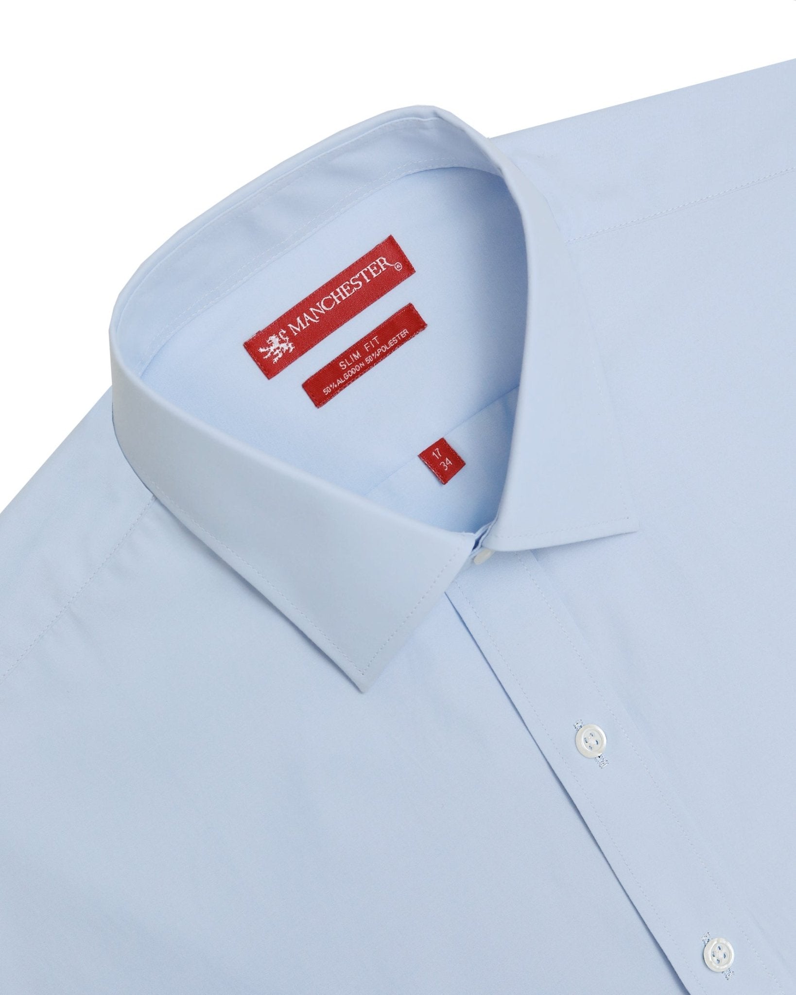 Manchester Camisa de Vestir Slim Fit Algodón y Poliéster- Manga Larga - Manchester