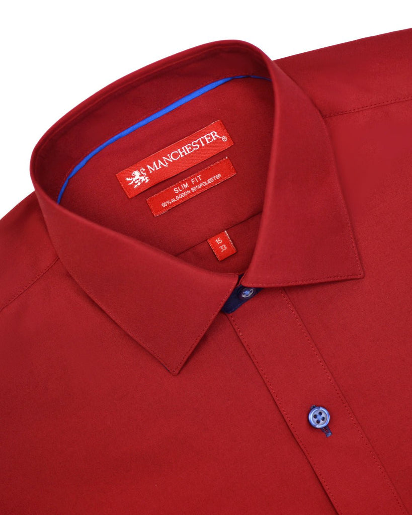 Manchester Camisa de Vestir Slim Fit Algodón y Poliéster Manga Larga - Manchester