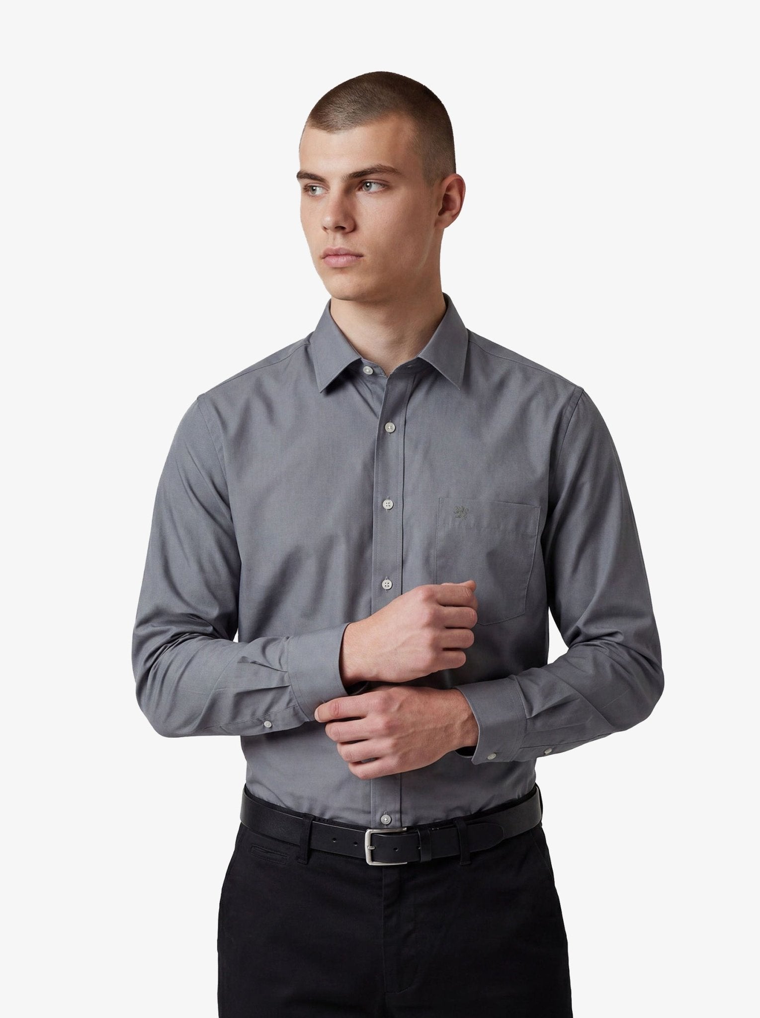 Manchester Camisa de Vestir Slim Fit Algodón y Poliéster- Manga Larga - Manchester