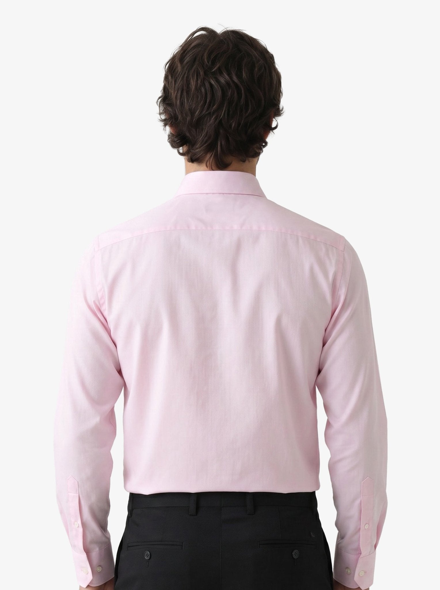 Manchester Camisa de Vestir Slim Fit Algodón y Poliéster- Manga Larga color rosa para hombre