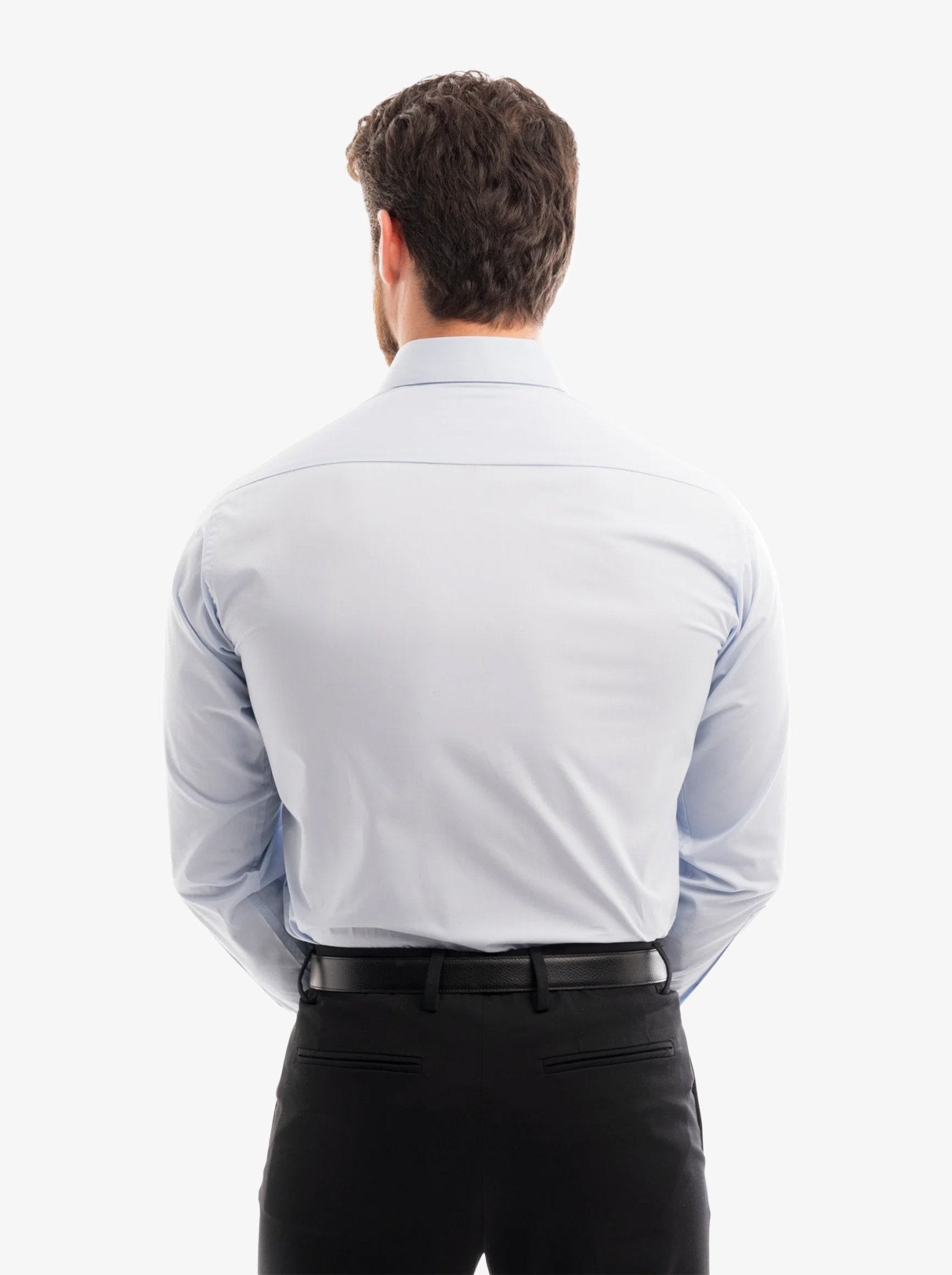 Manchester Camisa de Vestir Slim Fit con Cuello Ajustable y Puño Convertible de Algodón y Poliéster - Manchester
