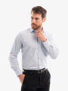 Manchester Camisa de Vestir Slim Fit con Cuello Ajustable y Puño Convertible de Algodón y Poliéster - Manchester