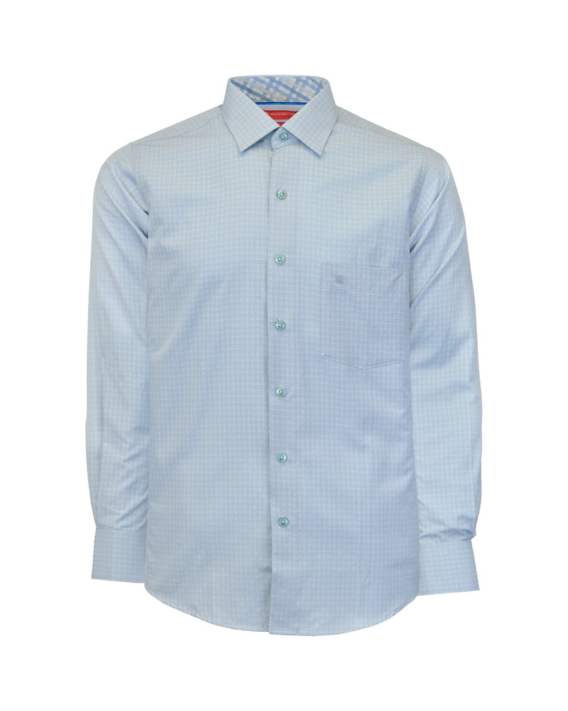 Manchester Camisa de Vestir Slim Fit Cuadrados Sutiles Manga Larga - Manchester