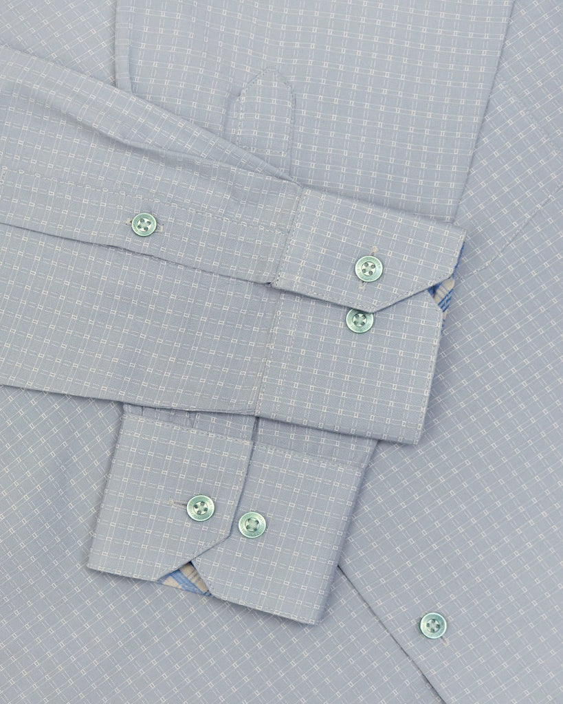 Manchester Camisa de Vestir Slim Fit Cuadrados Sutiles Manga Larga - Manchester