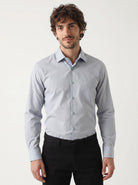 Manchester Camisa de Vestir Slim Fit Cuadrados Sutiles Manga Larga - Manchester