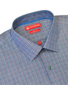 Manchester Camisa de Vestir Slim Fit Cuadros Sutiles Algodón y Poliéster Manga Larga - Manchester