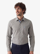 Manchester Camisa de Vestir Slim Fit Cuadros Sutiles Algodón y Poliéster Manga Larga - Manchester