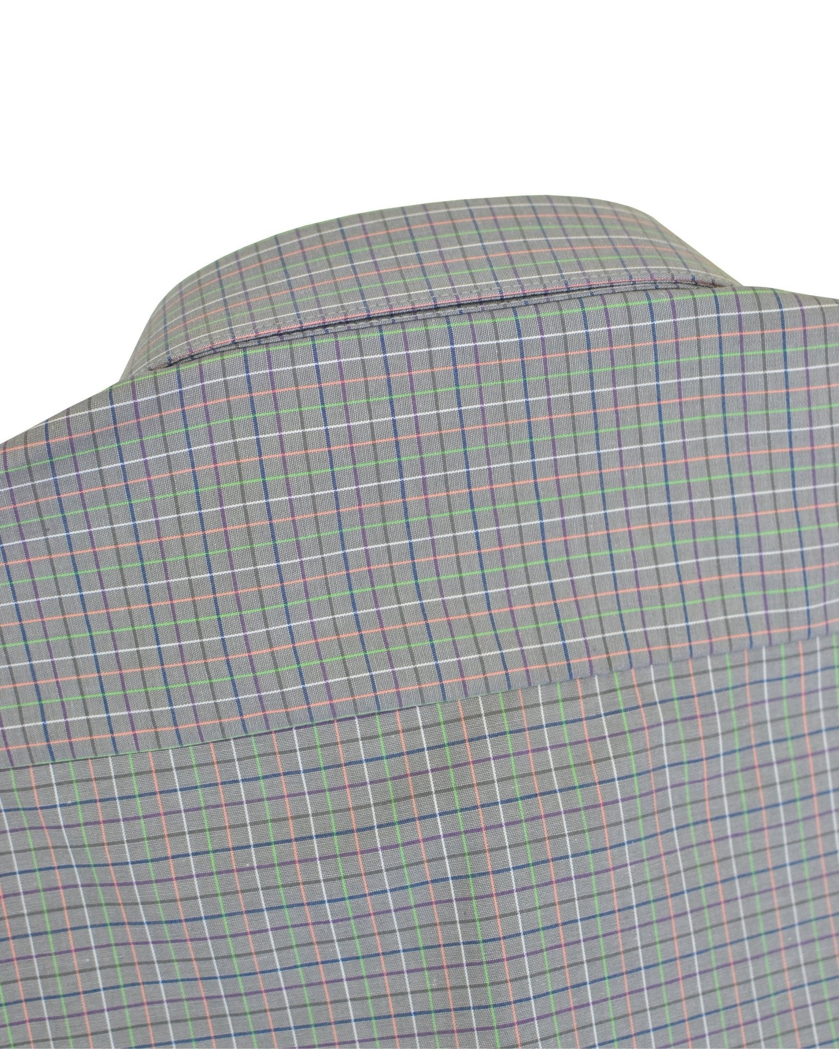 Manchester Camisa de Vestir Slim Fit Cuadros Sutiles Algodón y Poliéster Manga Larga - Manchester