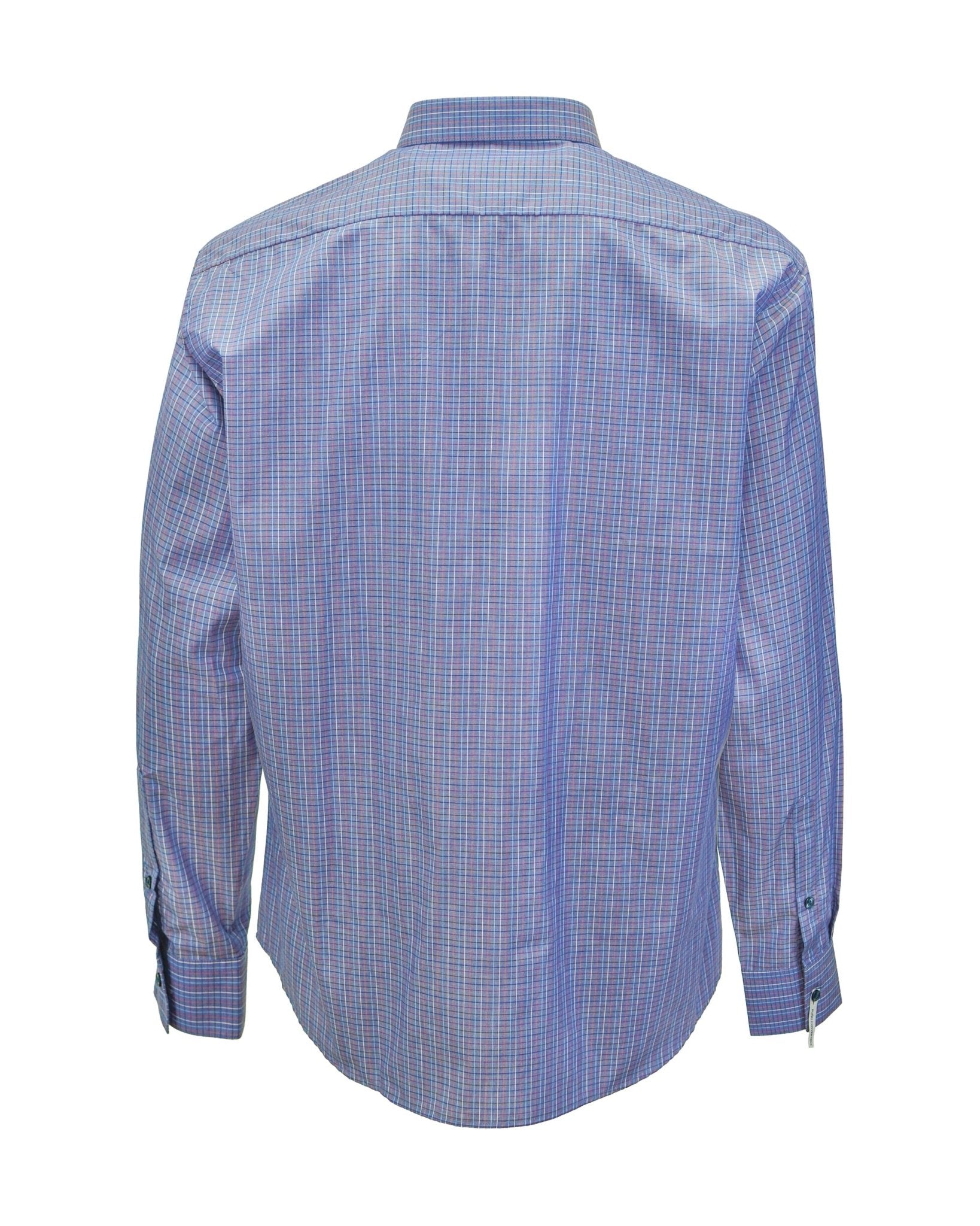 Manchester Camisa de Vestir Slim Fit Cuadros Sutiles Algodón y Poliéster Manga Larga - Manchester