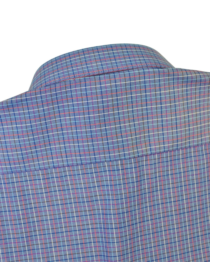 Manchester Camisa de Vestir Slim Fit Cuadros Sutiles Algodón y Poliéster Manga Larga - Manchester