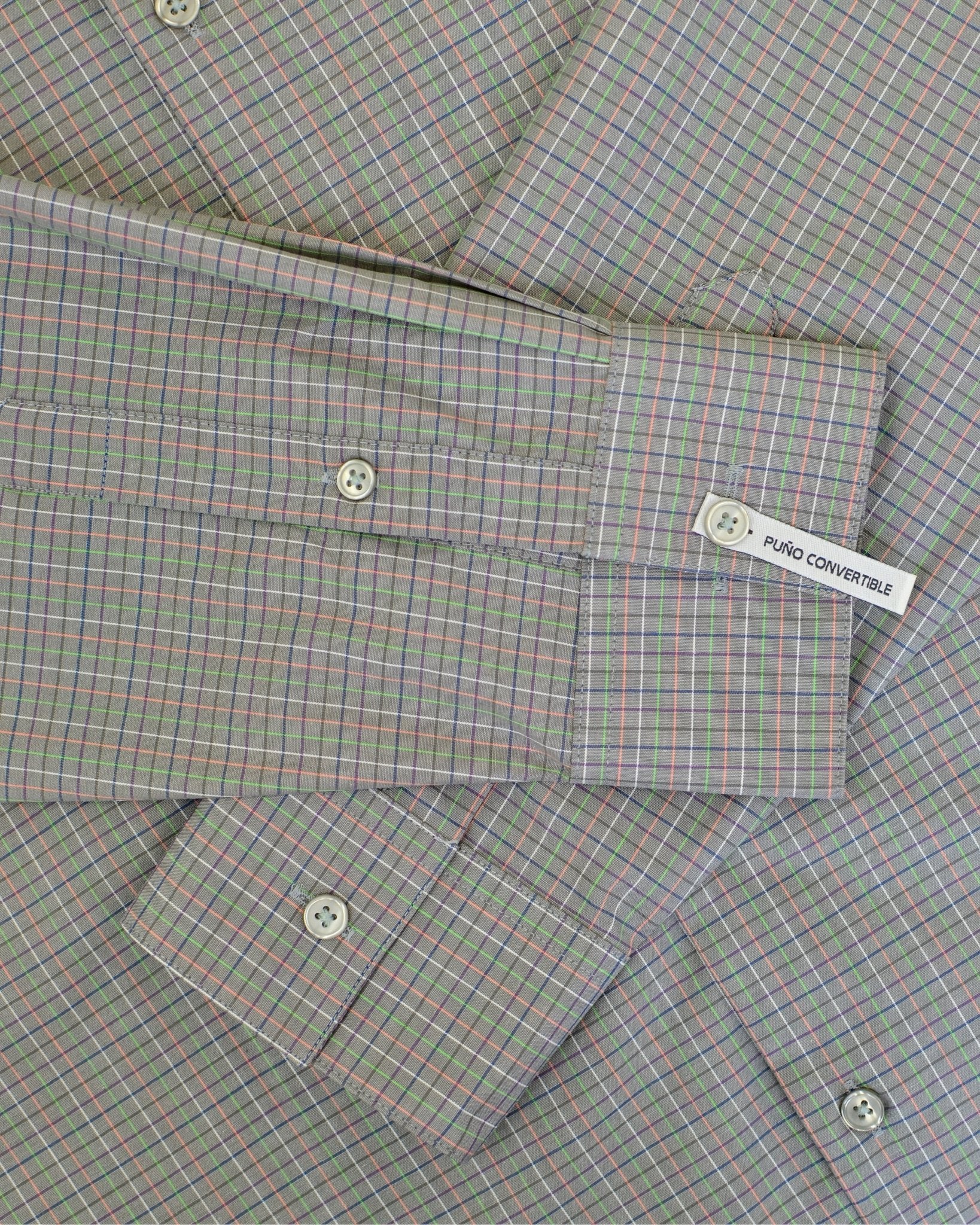Manchester Camisa de Vestir Slim Fit Cuadros Sutiles Algodón y Poliéster Manga Larga - Manchester
