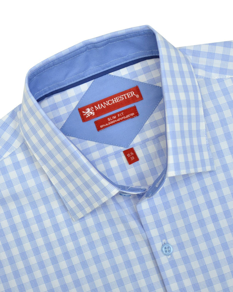 Manchester Camisa de Vestir Slim Fit Cuadros Tradicionales - Manga Larga - Manchester