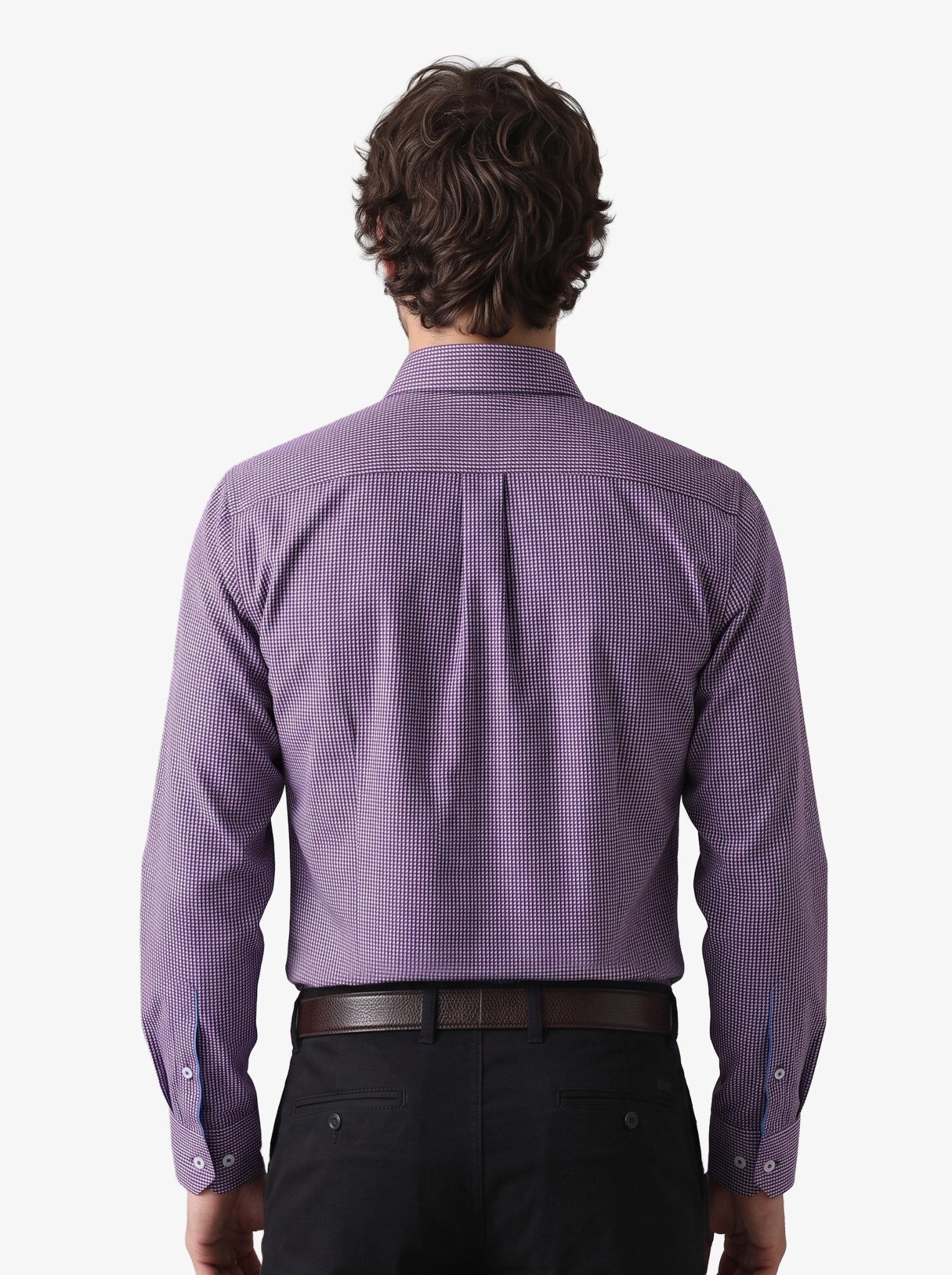 Manchester Camisa de Vestir Slim Fit en Algodón con Cuello Roma y Puño Ejecutivo - Manchester