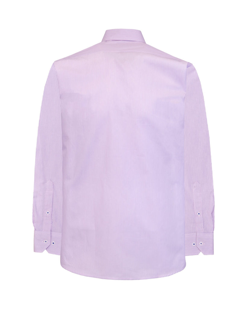 Manchester Camisa de Vestir Slim Fit Líneas Finas Algodón y Poliéster Manga Larga - Manchester