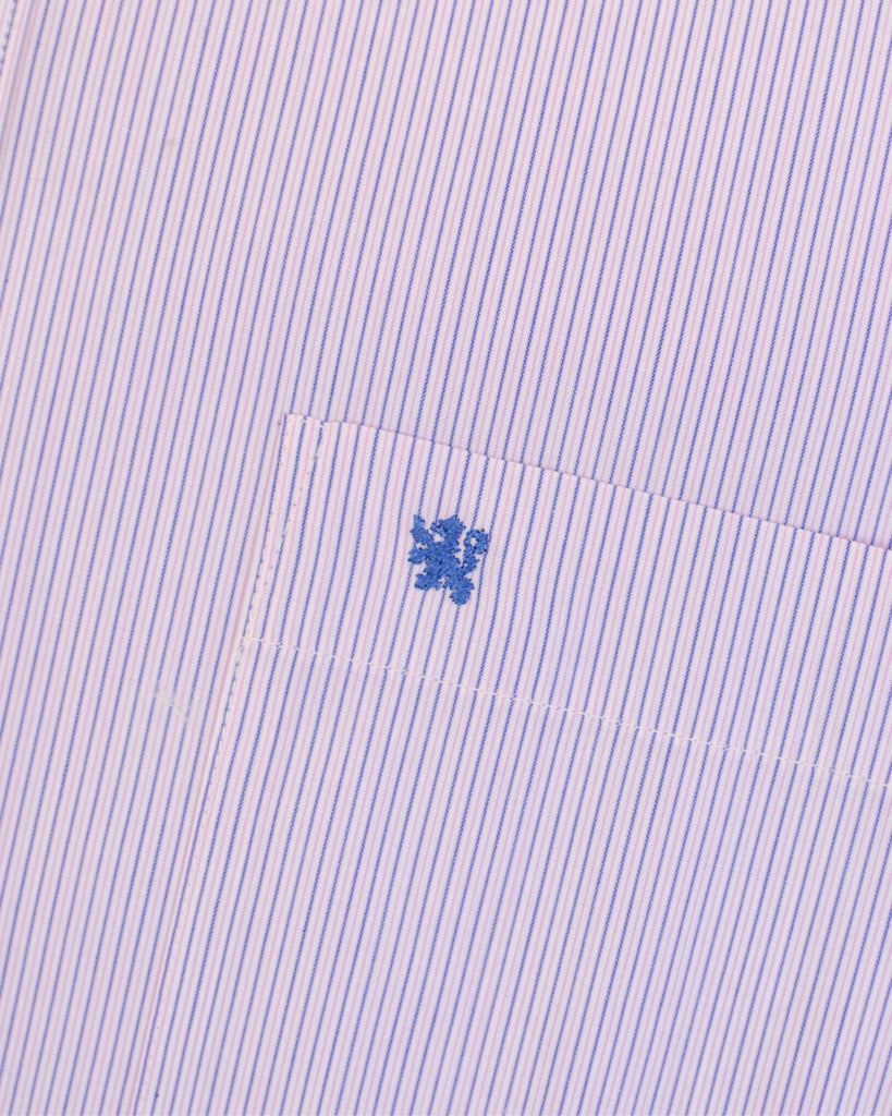 Manchester Camisa de Vestir Slim Fit Líneas Finas Algodón y Poliéster Manga Larga - Manchester