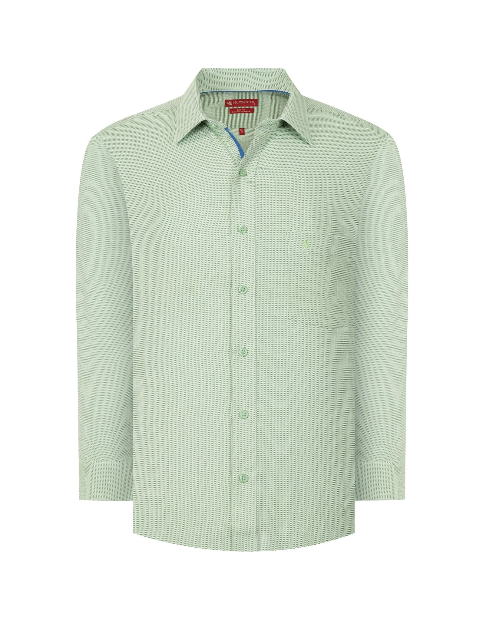 Manchester Camisa de Vestir Slim Fit Mezcla Algodón y Poliéster Manga Larga - Manchester