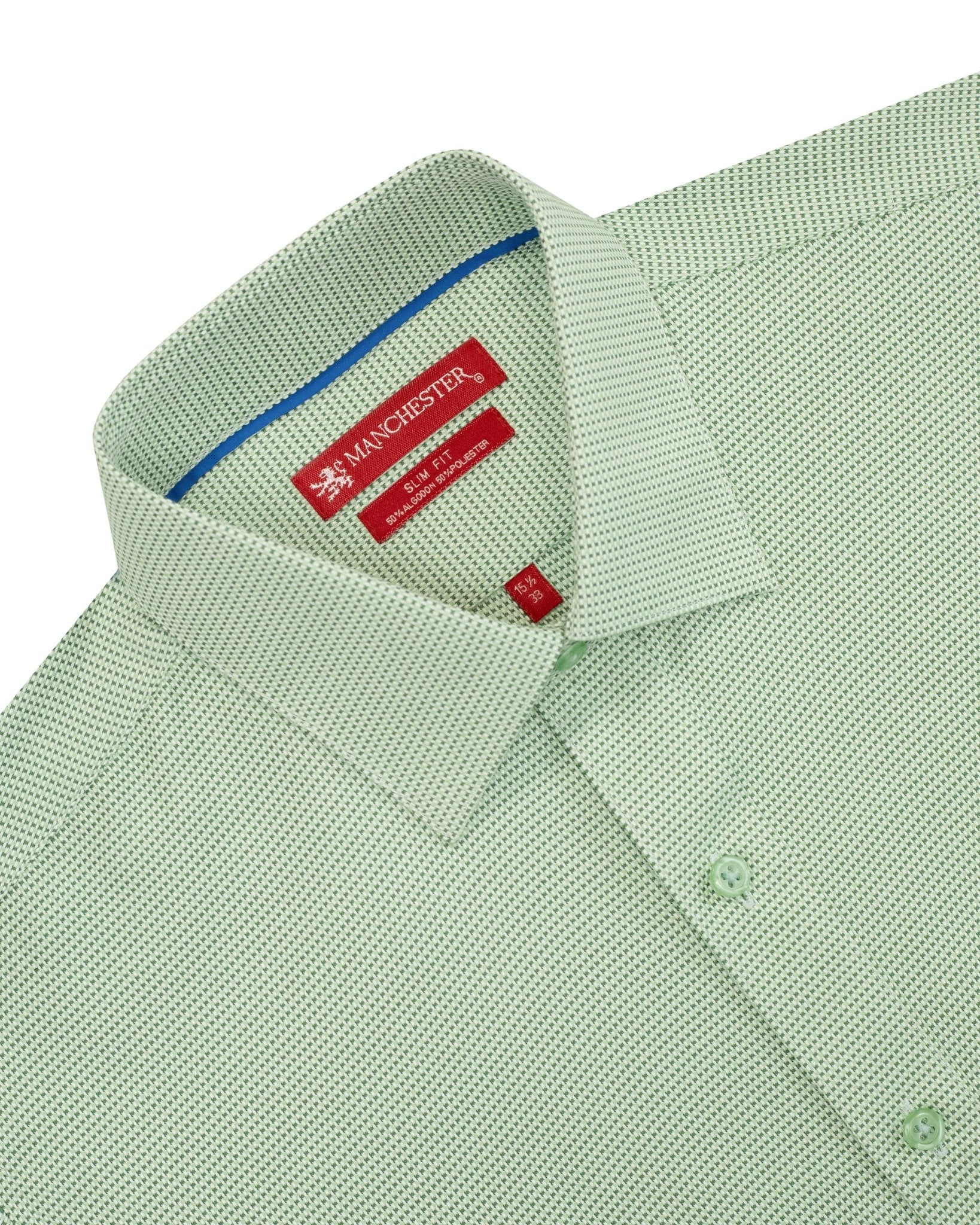 Manchester Camisa de Vestir Slim Fit Mezcla Algodón y Poliéster Manga Larga - Manchester