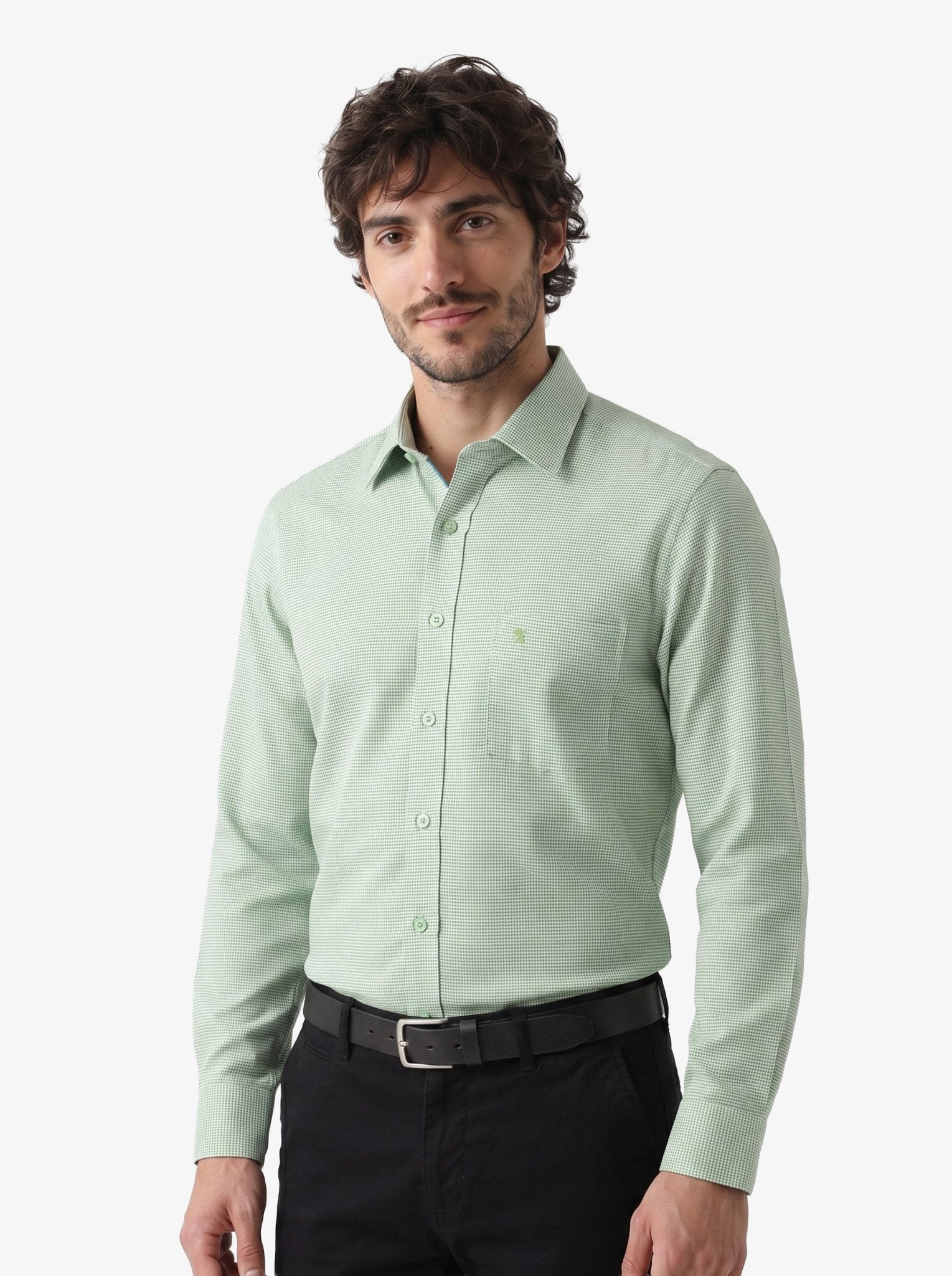 Manchester Camisa de Vestir Slim Fit Mezcla Algodón y Poliéster Manga Larga - Manchester